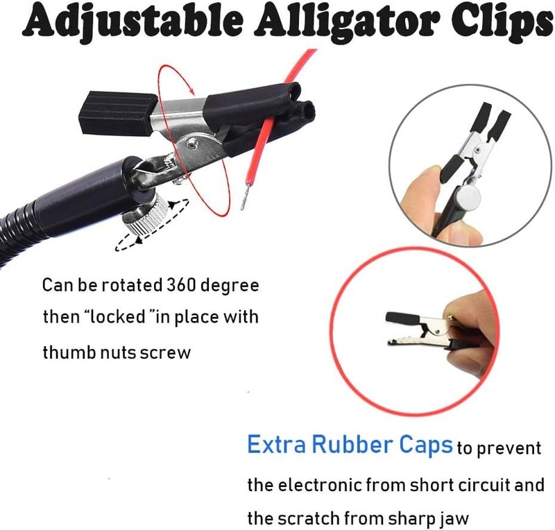 Toolour Magnetic Helping Hands Third Hand Tool 2 Flexible Metal Arms Alligator Clips Strong Magnet Base - Can Be Put Anywhere for Automobile Electronics Soldering Jewelery Painting Art Crafts Hobby - Image 3